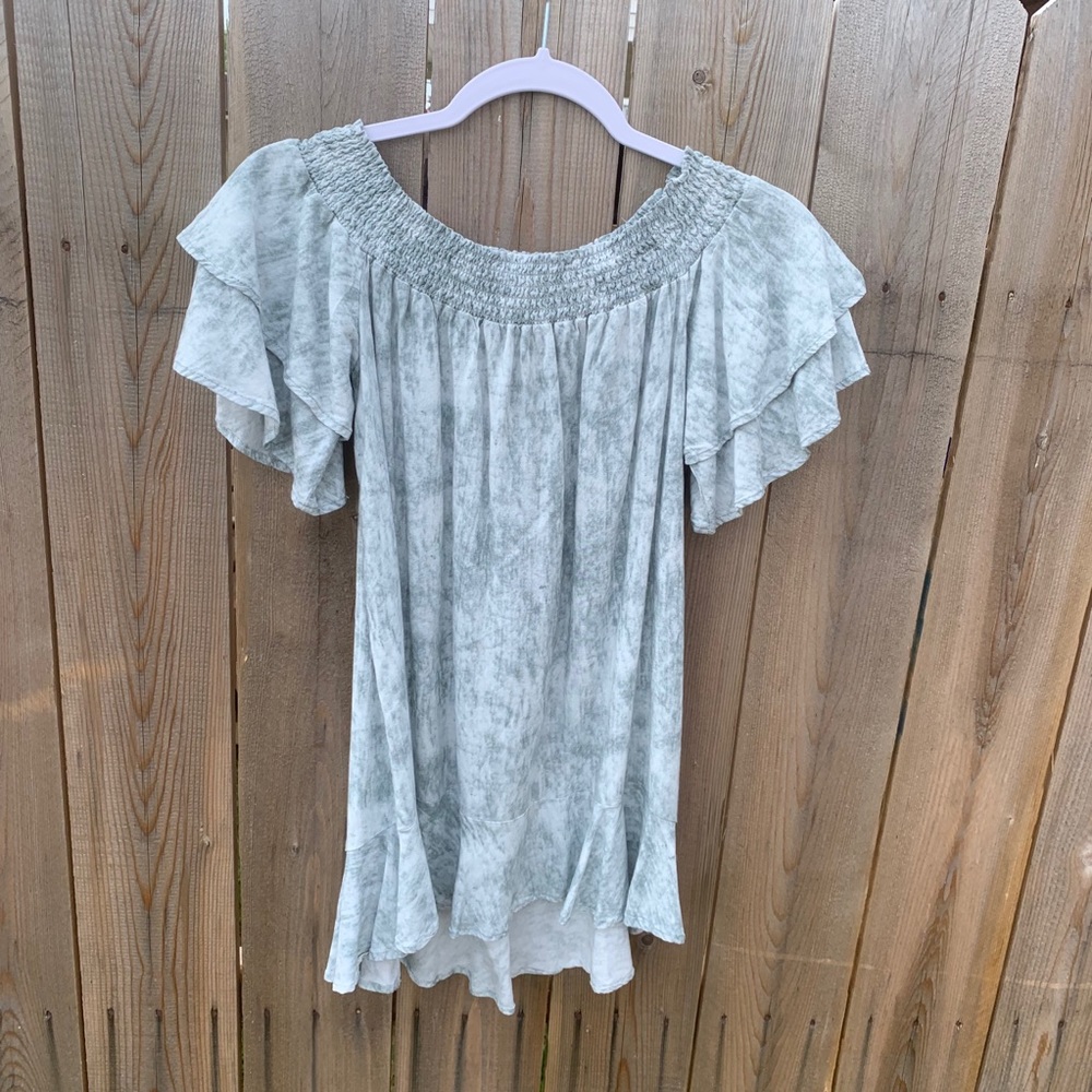 Romeo & Juliet Marble Off the Shoulder Top